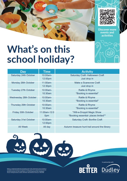 Kingswinford Library - Children's October Half Term Activities